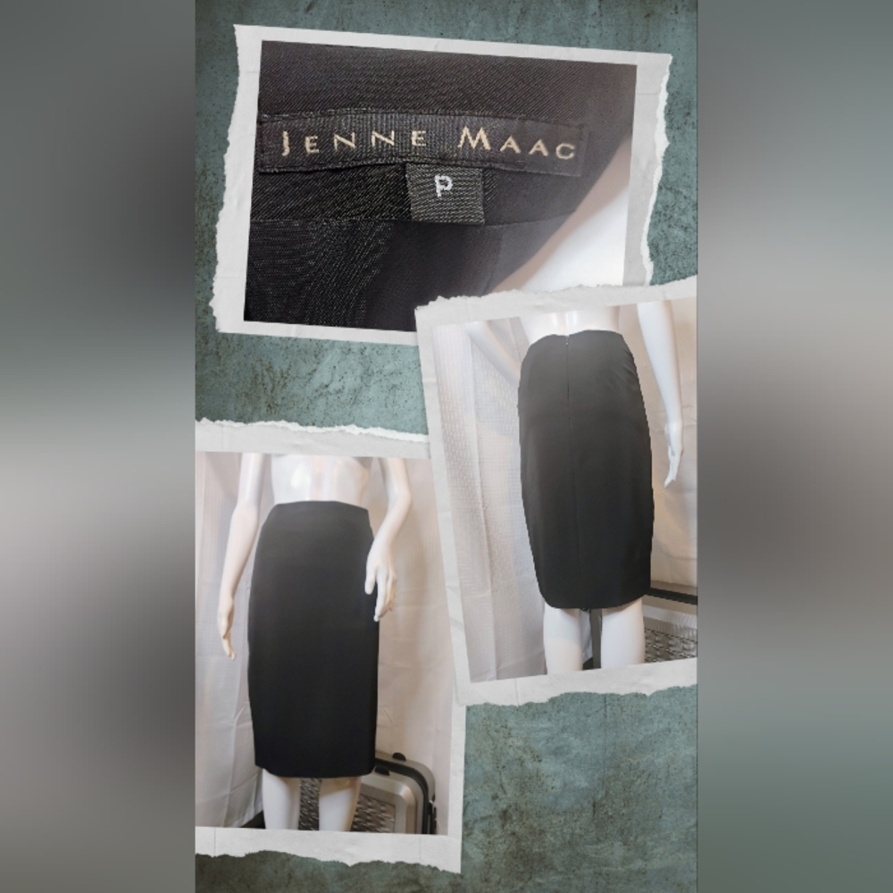 Jenne Maag Black Pencil Skirt/Zippered Slit